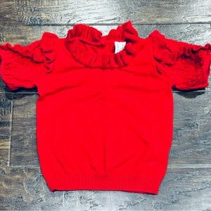 Janie and Jack Short Sleeve Red Sweater 2T